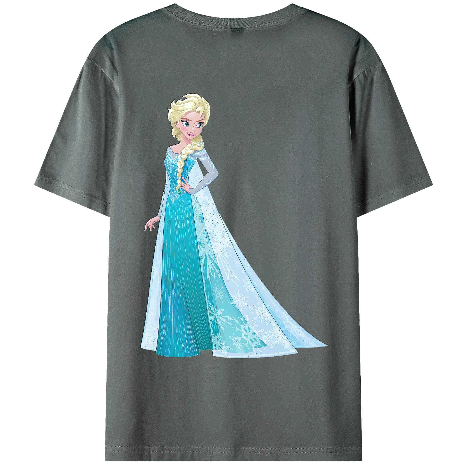 （画像用） アナと雪の女王 アンナ エルサ Frozen Anna Elsa 綿100％ メンズ半袖Tシャツ（バックプリント） 通気性